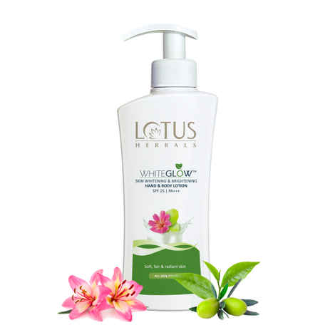 Buy Lotus Herbals Whiteglow Skin Whitening & Brightening Hand & Body Lotion SPF-25 | PA+++ | 270 ml - Purplle