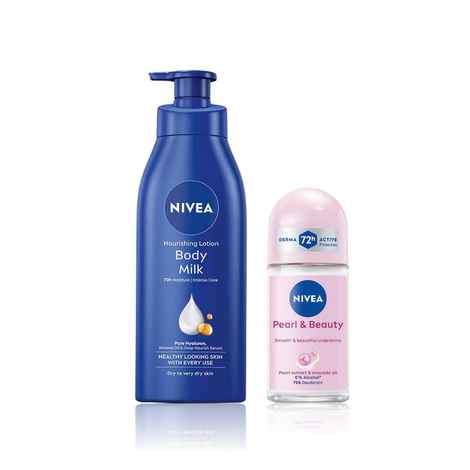 Buy Nivea Fresh & Smooth Duo( Nourishing Body Milk 400 ml+ Pearl & Beauty Deo Roll-on For Women 50 ml ) - Purplle