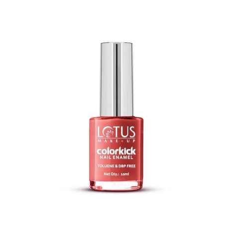 Buy Lotus Make-Up Colorkick Nail Enamel - Red Chilly 90 | Chip Resistant | Glossy Finish | 10ml - Purplle