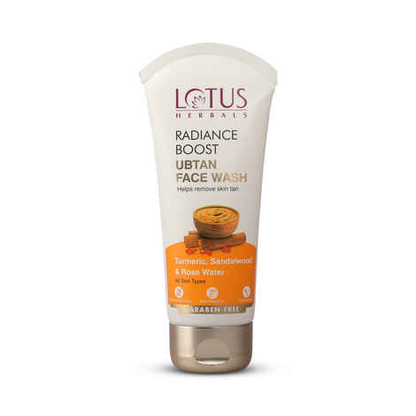 Buy Lotus Herbals Radiance Boost Ubtan Face Wash | Turmeric, Sandalwood and Rose Water | Glowing Skin |Reducing Dark Spots | Paraben free |Mineral Oil Free| 100 gm - Purplle