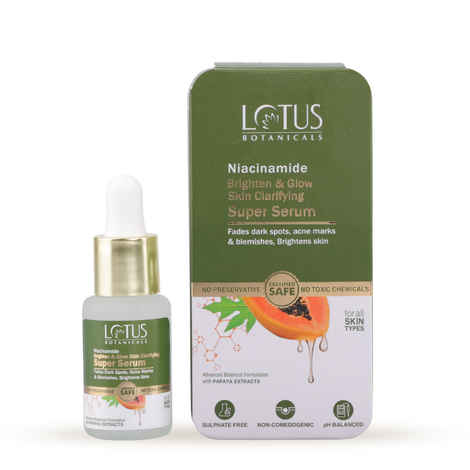 Buy Lotus Botanicals Niacinamide & Papaya Brighten & Glow Skin Clarifying Super Serum| All Skin type|Paraben & Sulphate Free| 14 ml - Purplle