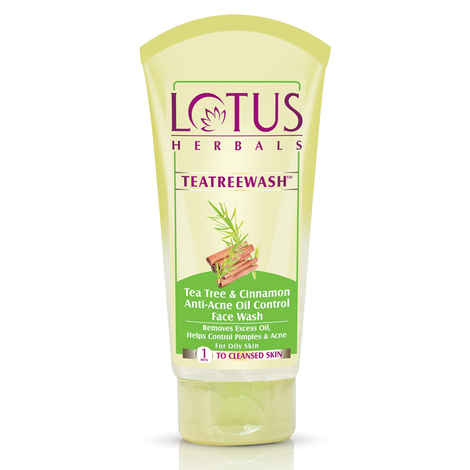 Buy Lotus Herbals Teatreewash Face Wash | with Tea Tree Oil & Cinnamon | Anti Acne | Oil Control | For Oily Skin | 150ml - Purplle