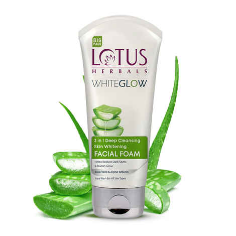 Buy Lotus Herbals WhiteGlow 3 in 1 Deep Cleansing Facial Foam | Deep Cleansing Formula | Acne-Control | Non-Drying | Fades Dark Spots | with Alpha Arbutin & Saxifraga Extracts | Suits All Skin Types | Women & Men | 200 ml - Purplle