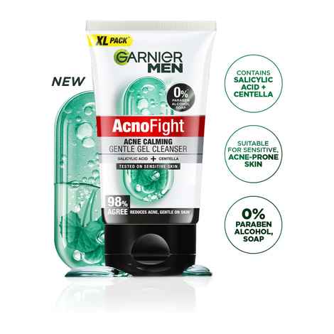 Buy Garnier Men Acno Fight Gentle Cleanser Facewash For Acne-Prone, Sensitive Male Skin | 150 gm - Purplle