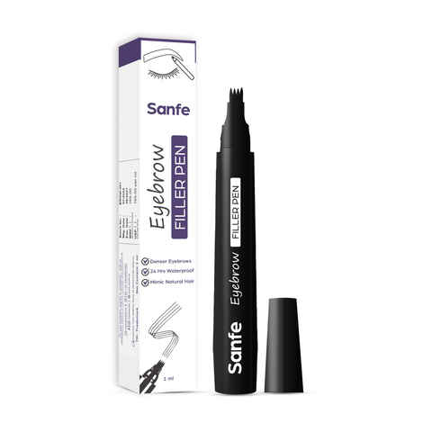 Buy Sanfe Eyebrow Filler Pen | Perfect Eyebrow Enhancer, waterproof & smudge-proof | one swipe application with micro precision, natural & long-lasting finish | For Denser & Fuller Eyebrows | Black - 1 ml - Purplle