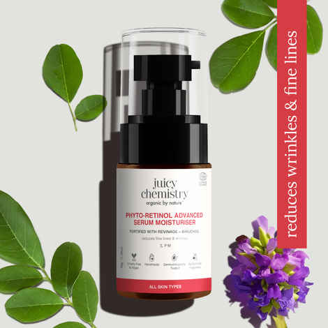 Buy Juicy Chemistry 100% Certified Organic Phyto-Retinol Advanced Serum Moisturiser, 30 gm | Anti-Ageing & Skin Renewal Cream with Bakuchiol | Reduces Wrinkles & Fine Lines | Strengthens Skin Barrier | Cruelty Free & Vegan - Purplle