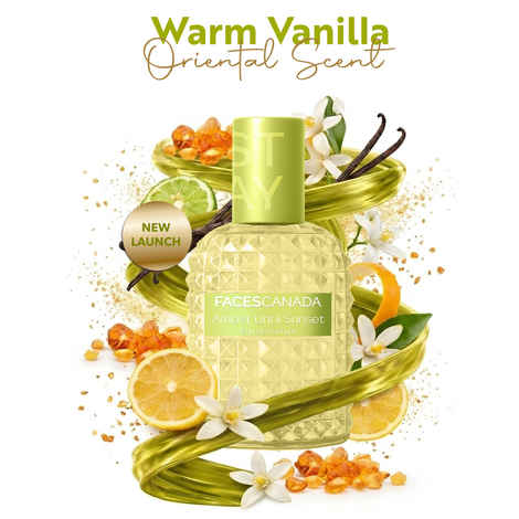 Buy FACES CANADA STAY Amber Until Sunset Eau de Parfum Mini for Women, 20 ml | Long-Lasting Oriental, Ambery Vanilla Perfume with Bergamot, Amber, Vanilla & Musk | Warm Day-to-Night Scent | Premium Fragrance - Purplle