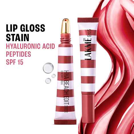 Buy Lakme 9 to 5 Hya Beach Edit Lip Gloss Stain - 5 Cherry Cola, Hydrating, Long Lasting, SPF 15, 10 ml - Purplle