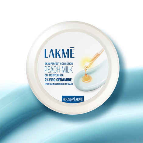 Buy Lakme Peach Milk Gel Moisturiser with 2% Pro Ceramide | 24hr Deep Hydration for Strong Skin Barrier Repair & Glowing Skin | Lightweight, For Dry Skin, Normal/Oily Skin & Sensitive Skin 50 gm - Purplle