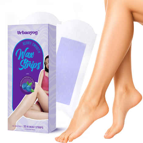 Buy UrbanYog Berry Smooth Wax Strips for full body hair removal. Enriched with blueberry extract & argan oil, Ideal for arms, legs, underarms & bikini line, for all skin types. Includes 20 strips & 4 wipes - (20 Wax Strips + 4 Wipes) - Purplle