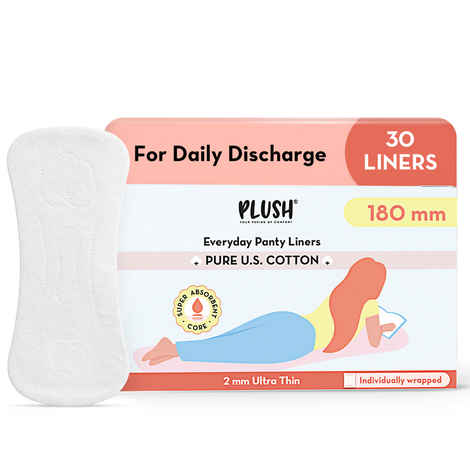 Buy Plush Large (180 mm) Daily Cotton Panty Liners - Purplle