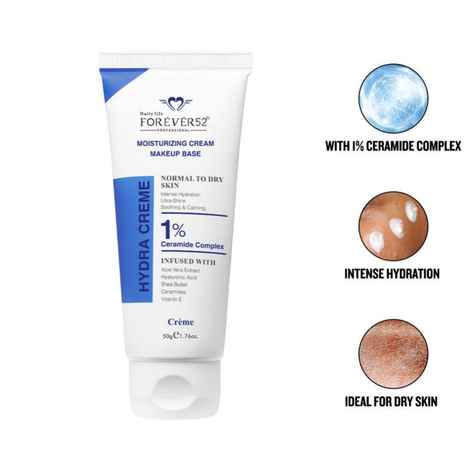 Buy Daily Life Forever52 Hydra Cream Moisturising Cream + Makeup Base, 1% Ceramide Complex for Hydrating, Smooth & Plump Skin (50 gm) FDC001 - Purplle