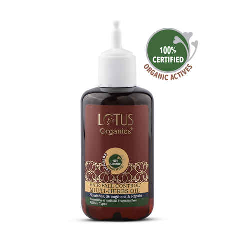 Buy Lotus Organics+ Hair Fall Control Oil | 100% Certified Organic Rosemary for Stronger Hair | 200 ml - Purplle