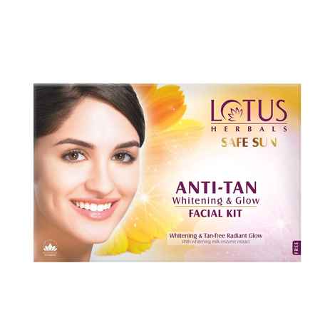 Buy Lotus Herbals Safe Sun Anti-Tan Whitening & Glow Facial Kit | 160g - Purplle