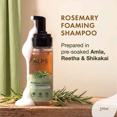 Buy Alps Goodness Rosemary Foaming Shampoo | Presoaked in Amla Reetha Shikakai water | Anti hairfall Shampoo | Gentle & Non drying | Rosemary Shampoo | Hair Growth Shampoo | For long thick hair | Sulphate-free | For men & women |150 ml - Purplle