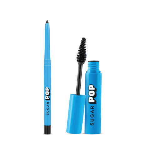 Buy SUGAR POP Eye Essentials - Longwear Kajal 01 Black - 0.30 gms & Volumizing Mascara - 9 ml x 2 - Set of 2 - Purplle