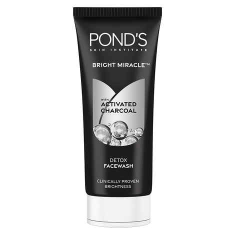 Buy Ponds Bright Miracle Detox Facewash with 10X Power of Charcoal (100 gm) - Purplle