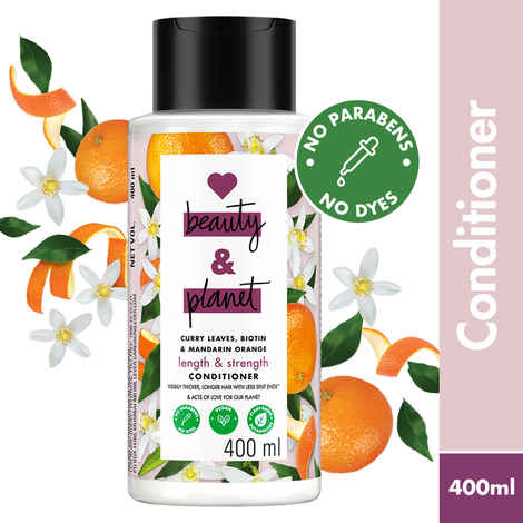 Buy Love Beauty & Planet Curry Leaves, Biotin & Mandarin Paraben Free conditioner for long & strong hair, 400 ml - Purplle