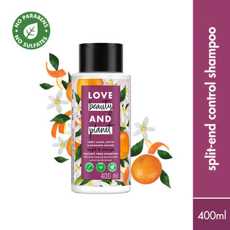 Buy Love Beauty Planet Curry Leaves, Biotin & Mandarin Sulfate Free Shampoo for long & strong hair, 400 ml - Purplle