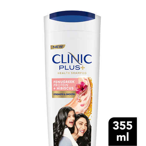 Buy Clinic Plus Strength & Smooth Shampoo, Fenugreek Protein + Hibiscus, 355 ml - Purplle