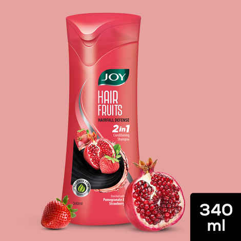 Buy Joy Hair Fruits Hairfall Defense Conditioning Shampoo Enriched with Pomegranate & Strawberry 340 ml - Purplle