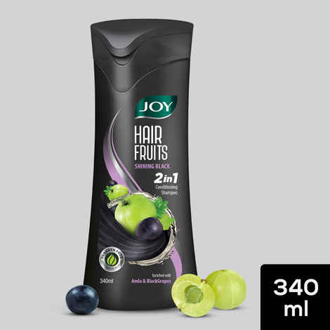 Buy Joy Hair Fruits Shining Black Conditioning Shampoo Enriched with Amla & Black Grapes 340 ml - Purplle