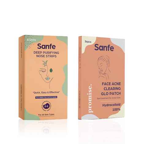 Buy Sanfe Clear Skin Duo (Face Acne Healing Patch Pack of 36 + Deep Purifying Nose Strips Pack of 6) - Combo of 2 - Purplle