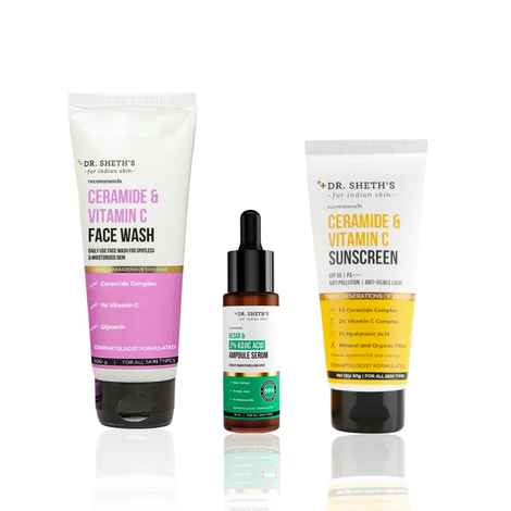 Buy Dr. Sheth's Daily Trio ( Face Wash + Sunscreen + Face Serum) - Combo of 3 - Purplle