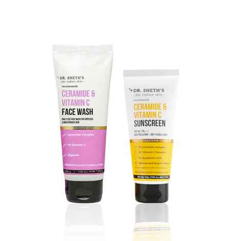Buy Dr. Sheth's Ceramide & Vitamin C Duo ( Face Wash+ Sunscreen) - Combo of 2 - Purplle