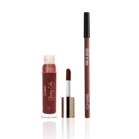 Buy MARS Glossy Lip Combo - MARS Candylicious Sheer Lip Gloss for Women 4 ml Cherry Cola , MARS Edge of Desire Matte Lip Liner SCANDALOUS BROWN Combo of 2 - Purplle
