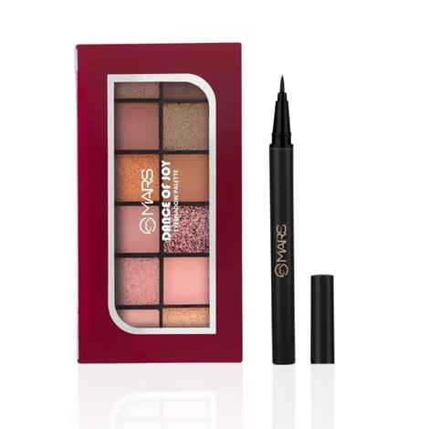 Buy MARS Eye Makeup Duo - MARS 12 Shades Dance of Joy Eyeshadow Palette 13.2 gm , MARS City Stroke Charming Eyes Liquid Eyeliner 1 ml Black Combo of 2 - Purplle
