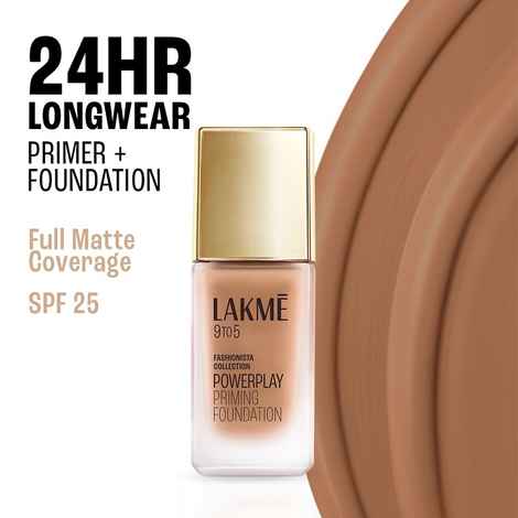 Buy Lakme 9 To 5 Powerplay Priming Liquid Foundation, Built In Primer, SPF 25, N220 Neutral Medium (25 ml) - Purplle