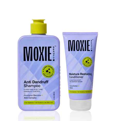 Buy Moxie Beauty Anti-Dandruff Treatment Duo (Moisture Restoring Conditioner 175 ml + Anti-Dandruff Shampoo 200 ml) Haircare kit,Combo of 2 - Purplle