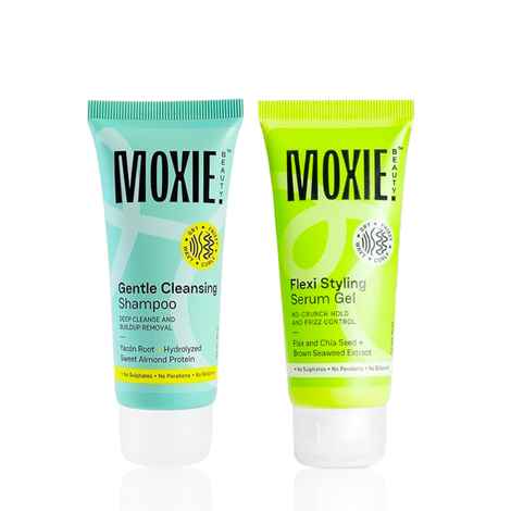 Buy Moxie Beauty Cleanse & Style Duo (Gentle Cleansing Shampoo 50 ml + Flexi Styling Serum Gel 50 ml) Haircare kit,Combo of 2 - Purplle