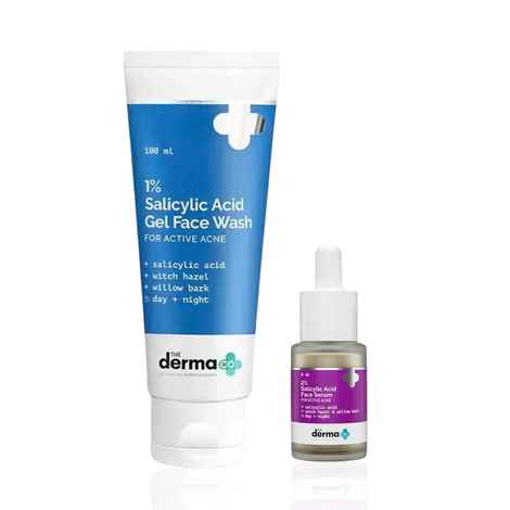 Buy The Derma co. 2% Salicylic Acid Face Serum (8 ml) + 1% Salicylic Acid Face Wash (100 ml) Skincare Kit Combo of 2 - Purplle