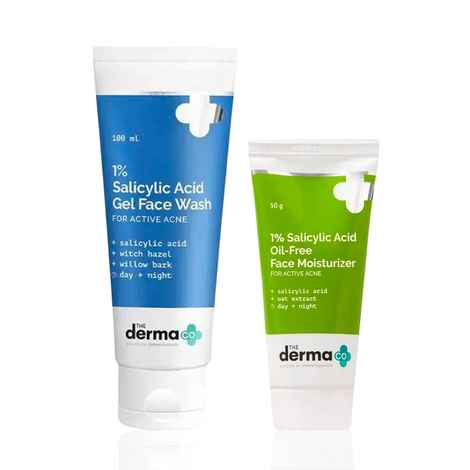 Buy The Derma co. 1% Salicylic Acid Face Wash (100 ml) + 1% Salicylic Acid Oil-Free Moisturizer (50 gm) Skincare Kit Combo of 2 - Purplle