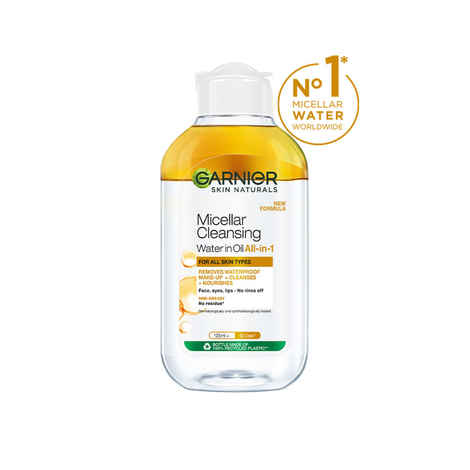 Garnier Oil infused Cleansing Water, 125 ml - Waterproof Makeup Remover For All Skin Types