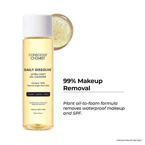 Buy Conscious Chemist Daily Dissolve Cleanser | 130 ml | Face Wash, Cleanser for Oily Skin, Makeup Remover, Cleanser for Men & Women with SPF & Impurities For Soft & Glowing for all Skin, Natural Oil - Purplle