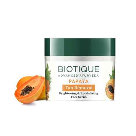 Buy Biotique Papaya Tan Removal Brightening & Revitalizing Face Scrub (75 gm) - Purplle