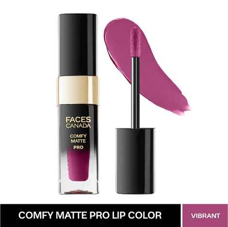Buy FACES CANADA Comfy Matte Pro Liquid Lipstick - Vibrant 29, 5.5 ml | 10HR Longstay | Intense Color | Macadamia Oil & Olive Butter Infused | Lightweight Super Smooth | No Dryness | No Alcohol - Purplle