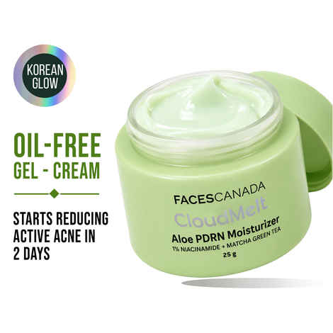 Buy FACES CANADA CloudMelt Aloe PDRN Moisturizer - 25 gm| Oil-Free Gel Cream for Oily & Acne-Prone Skin | 4% Niacinamide, Matcha Green Tea & Hyaluronic Acid | Deep Hydration & Brightening - Purplle