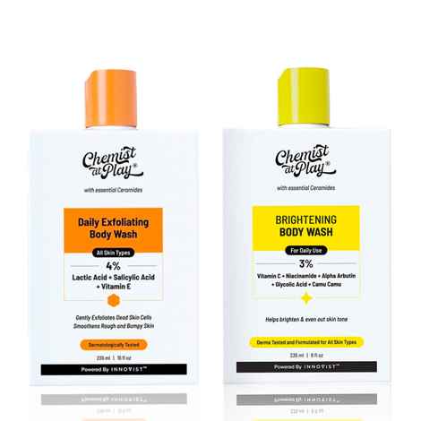 Buy Chemist at Play Exfoliating Body Wash + Brightening Body Wash Combo - Pack of 2 - Purplle