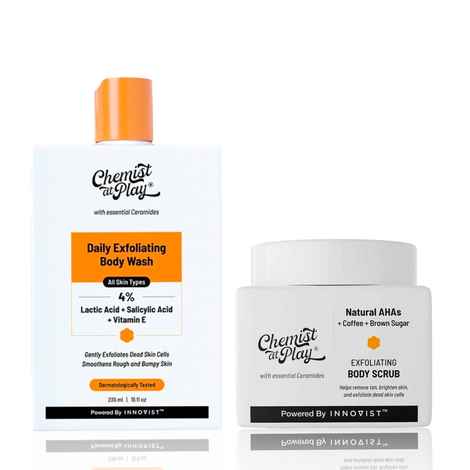 Buy Chemist at Play Coffee Body Scrub + Exfoliating Body Wash Combo - Combo of 2 - Purplle