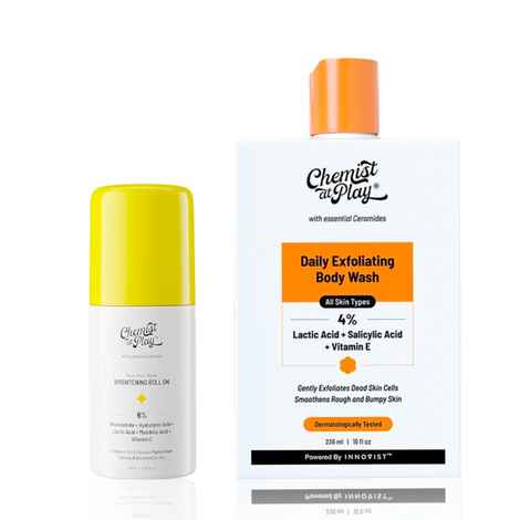 Buy Chemist at Play Neck & Elbow Brightening Roll On + Exfoliating Body Wash Combo - Combo of 2 - Purplle