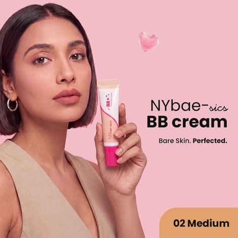 Buy NY Bae-sics BB Cream - Shade 02 Medium | Vitamin C, Niacinamide, Hyaluronic Acid & Vitamin E | Buildable Coverage | Demi-Matte Skin-Like Finish | Airy Texture | All Skin Types, 15 ml - Purplle