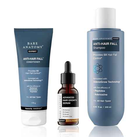 Buy Bare Anatomy Anti Hair-Fall Shampoo (250 ml) + Conditioner (175 gm) + Hair Growth Serum (30 ml)Combo of 3 - Purplle
