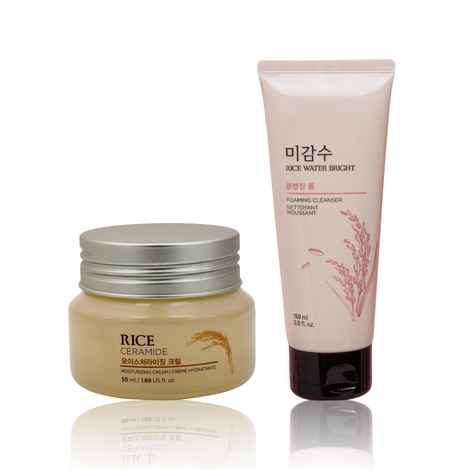 Buy The Face Shop Rice & Ceramide Moisturizing Cream with Rice Extracts for Skin Brightening | Ceramide Moisturizer For Skin Barrier Repair | Paraben & Paraffins Free, Korean skin care products, 50 ml | Combo of 2 - Purplle