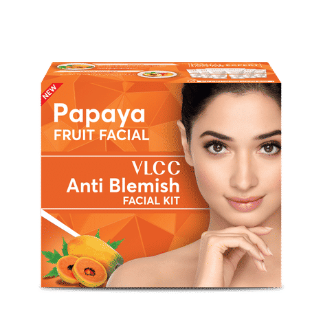 Buy VLCC Papaya Fruit Facial Kit - 60 gm | Glowing, Blemish Free Skin | With Papaya, Cucumber, Peach, and Orange Peel Extracts | Glowing at Home Facial Kit. - Purplle