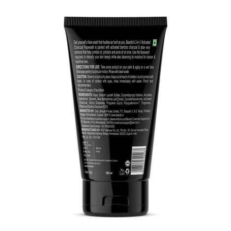 Buy Beardo Activated Charcoal Face Wash 50 dia 100 ml V3 - Purplle