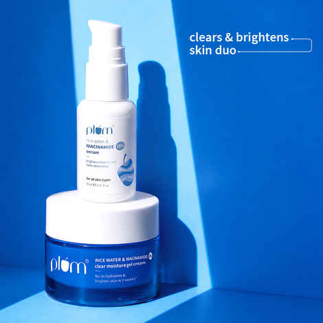 Buy Plum Niacinamide Hydration Duo | Serum + Oil-Free Gel Moisturizer | With Rice Water | Brightens Skin | Controls Oil | Lightweight Hydration | Combo of 2 - Purplle